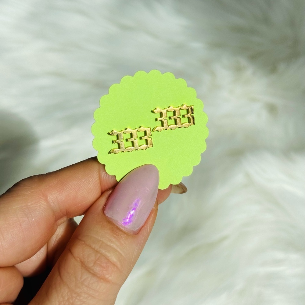 333 ANGEL NUMBER EARRINGS 333